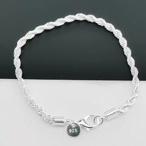 Elegant Silver Rope Chain Bracelet